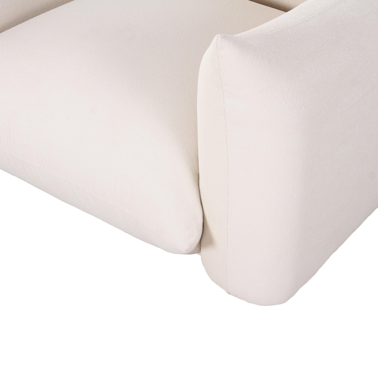 TOV Saint Tropez Cream Performance Petite Boucle Outdoor Armchair