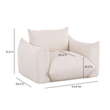TOV Saint Tropez Cream Performance Petite Boucle Outdoor Armchair