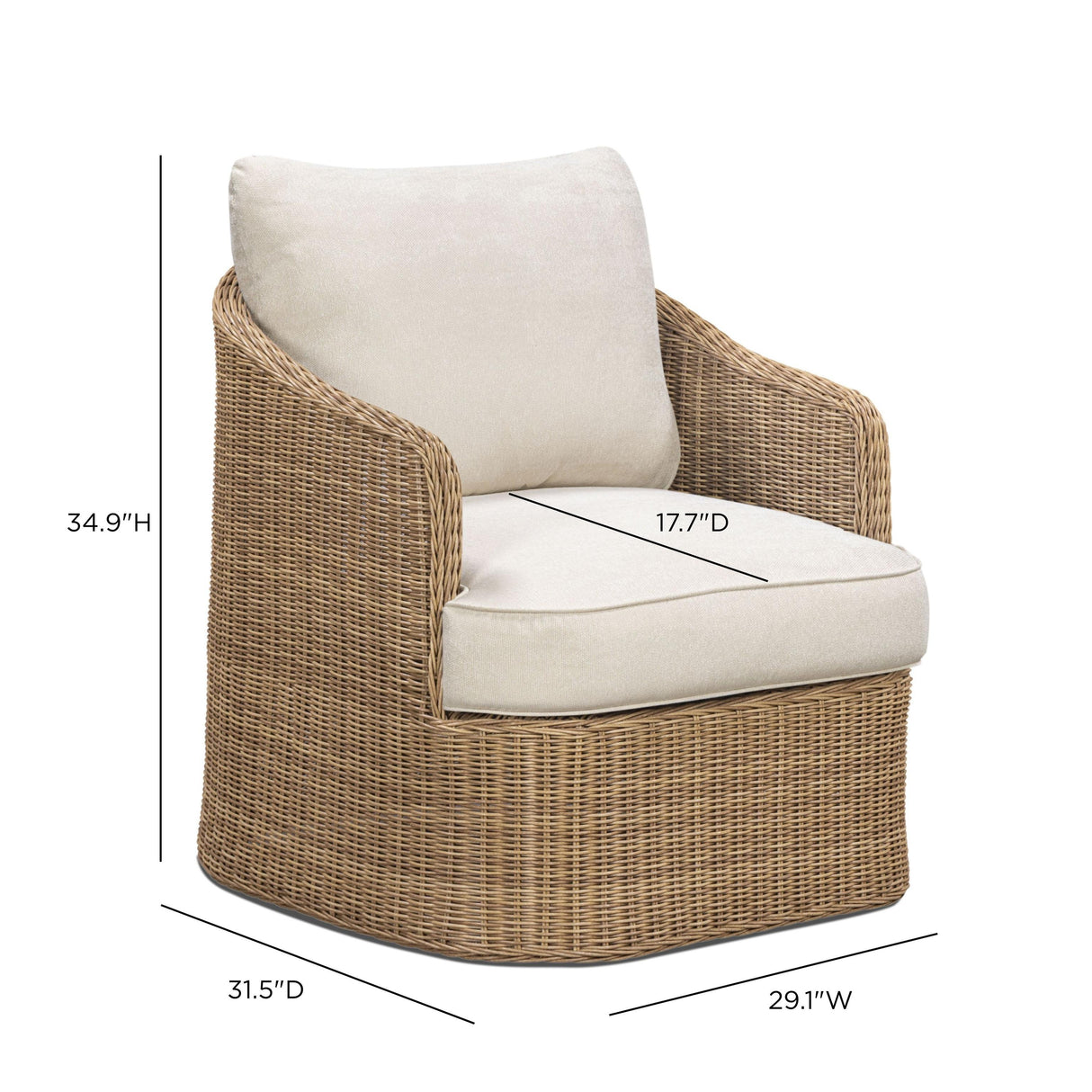TOV Axel Cream Boucle Outdoor Accent Chair