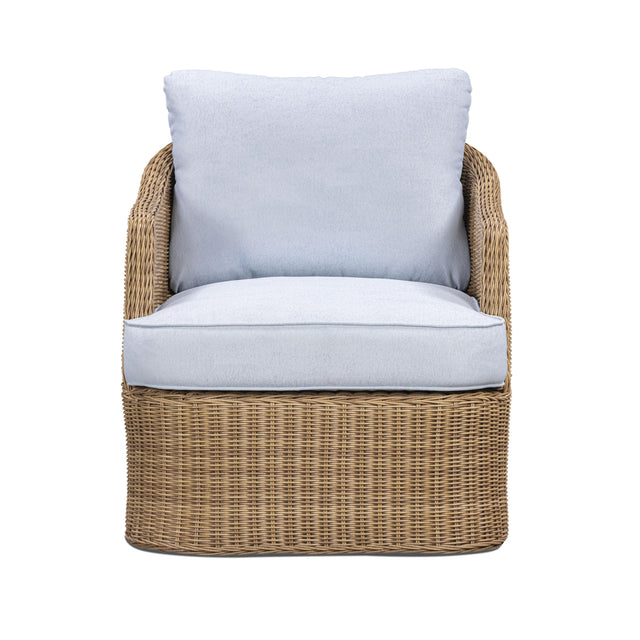 TOV Axel Blue Boucle Outdoor Accent Chair