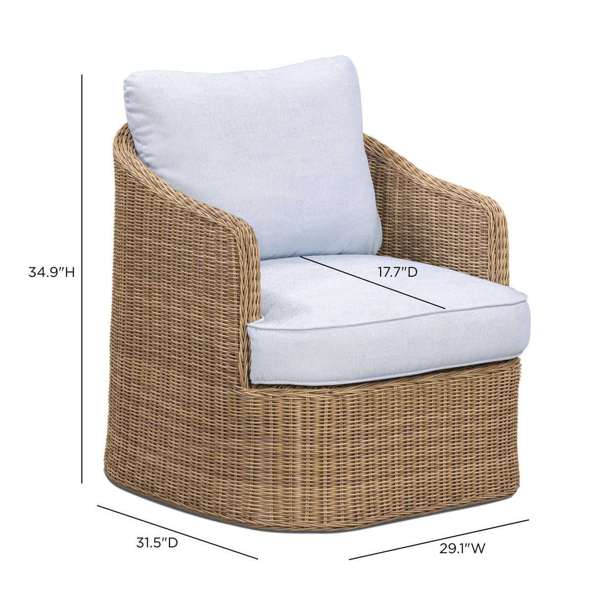 TOV Axel Blue Boucle Outdoor Accent Chair