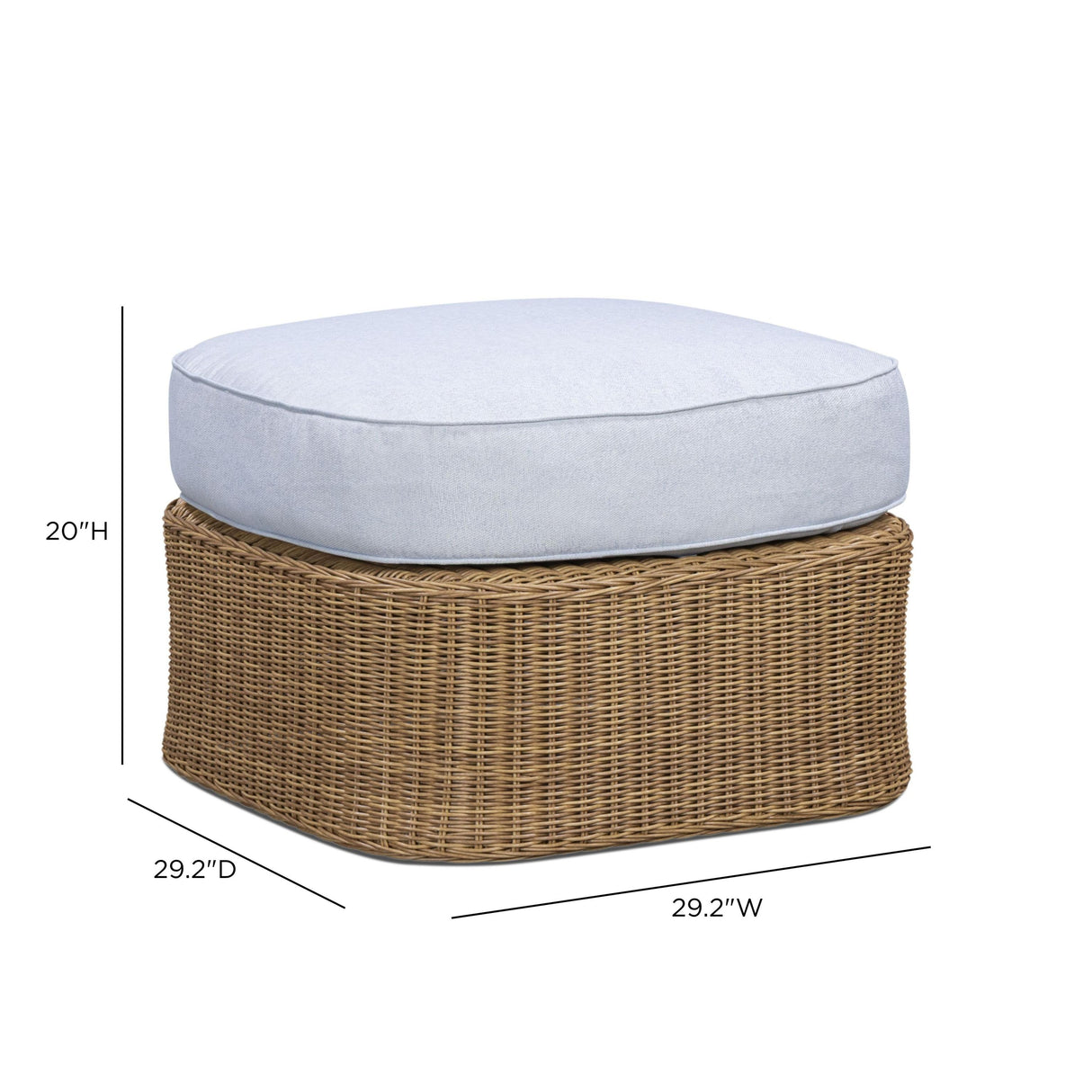 TOV Axel Blue Boucle Outdoor Ottoman