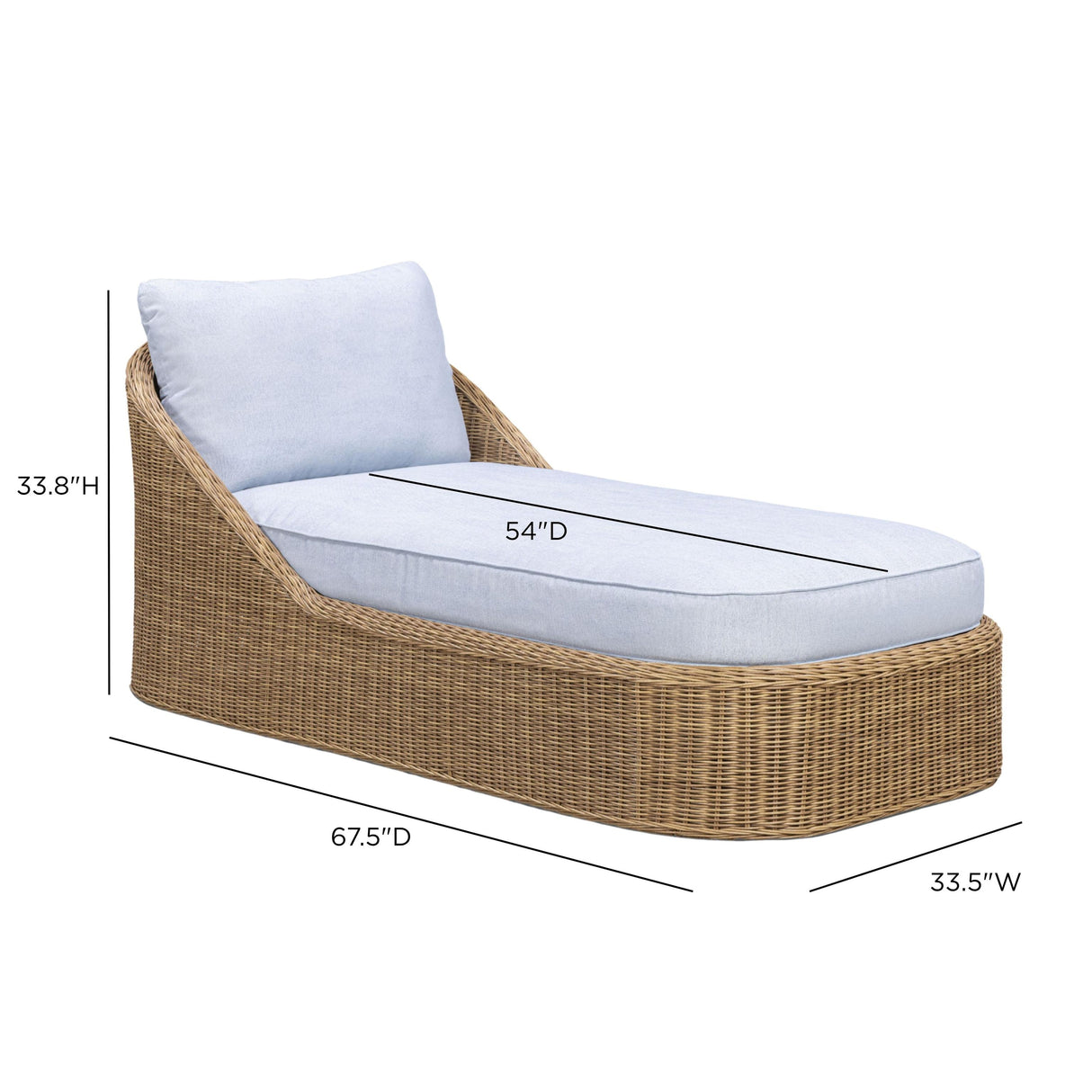 TOV Axel Blue Boucle Outdoor Lounge Chair