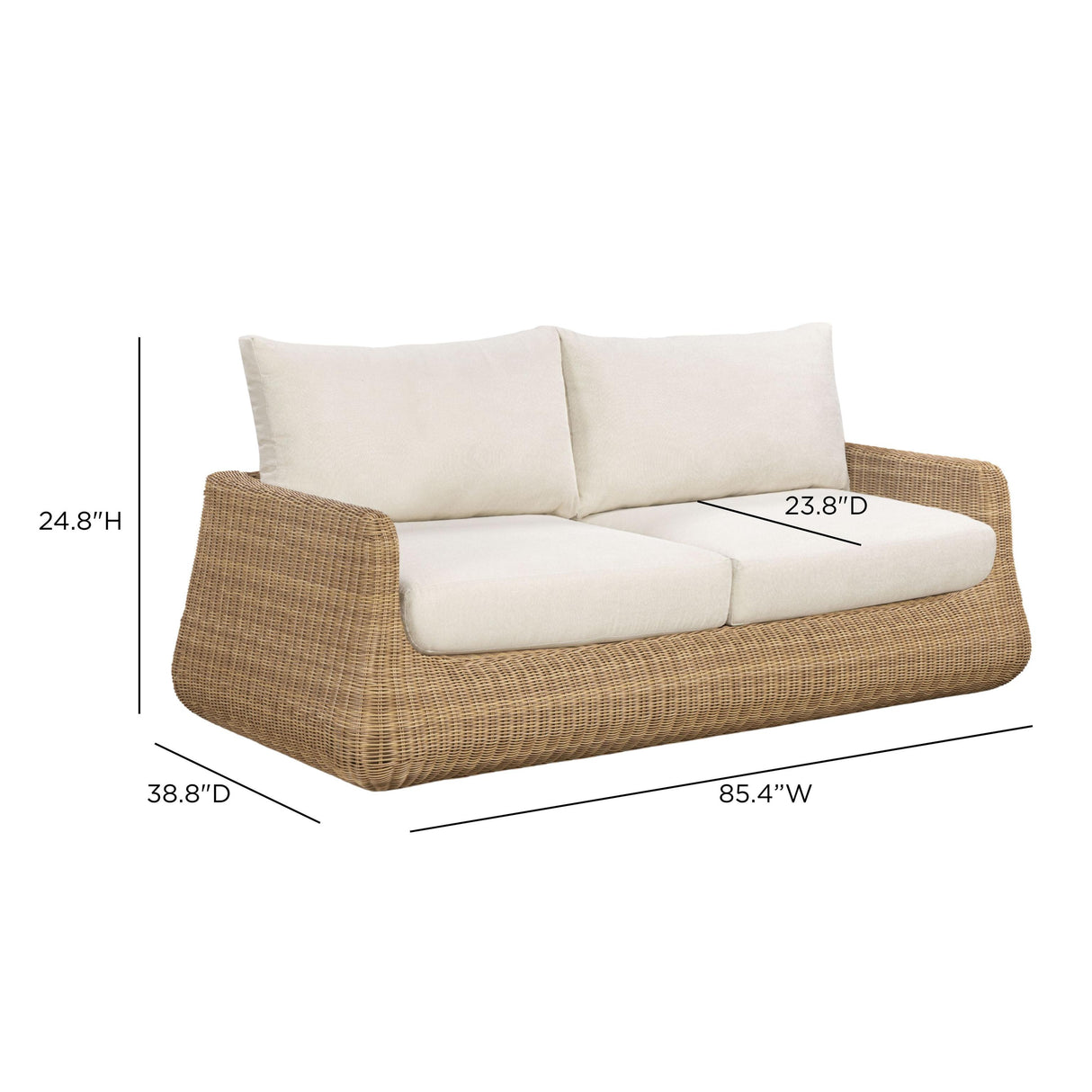 TOV Dana Cream Outdoor Sofa