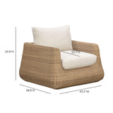 TOV Dana Cream Outdoor Accent Chair
