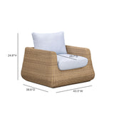 TOV Dana Light Blue Outdoor Accent Chair