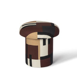 TOV Lucy Mud Brown Abstract Print Mushroom Stool