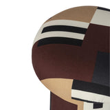 TOV Lucy Mud Brown Abstract Print Mushroom Stool
