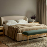 TOV Oodle Green Vegan Mohair Bench