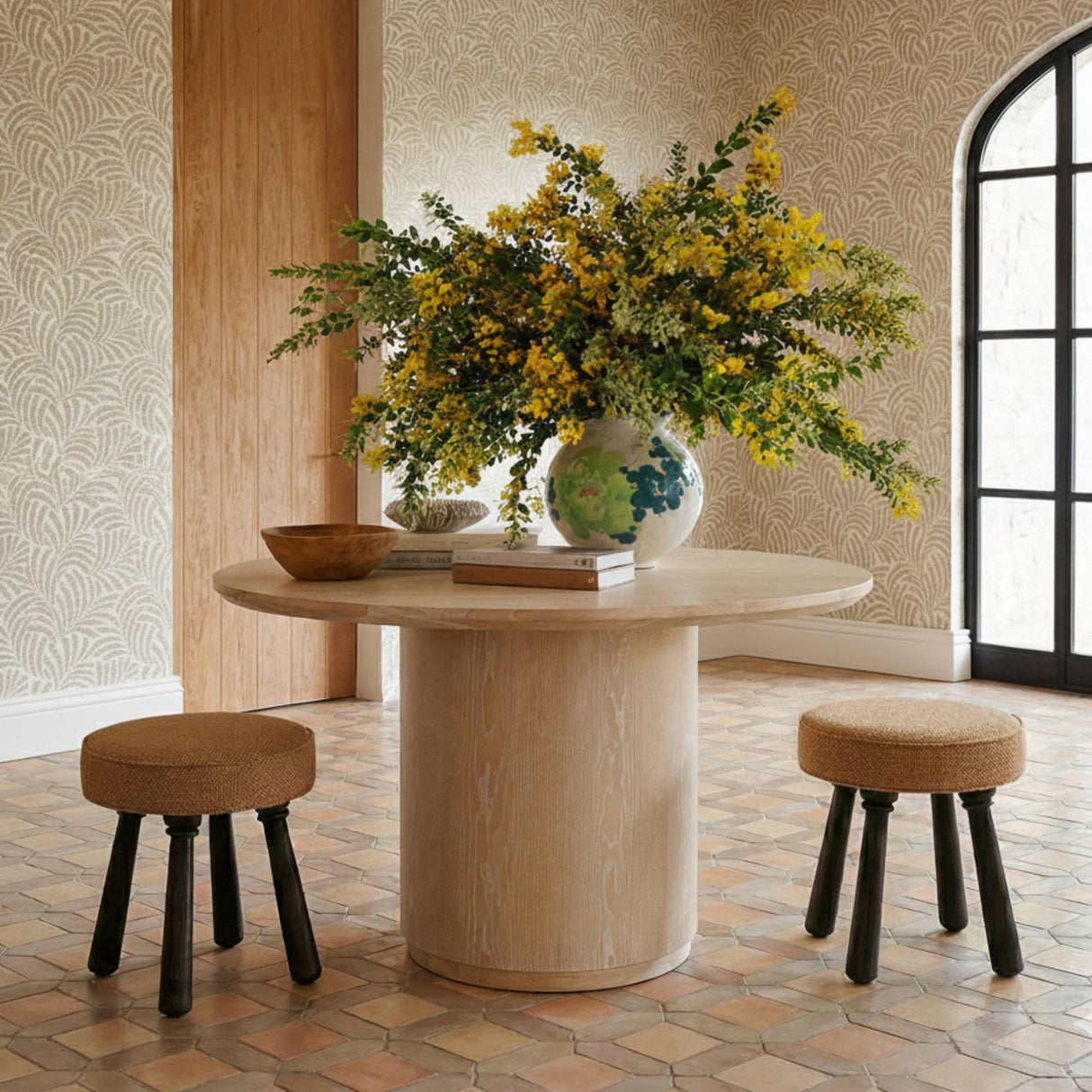 TOV Pookie Golden Brown Boucle Stool