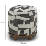 TOV Bisou Black Jacquard Ottoman
