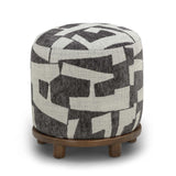 TOV Bisou Black Jacquard Ottoman