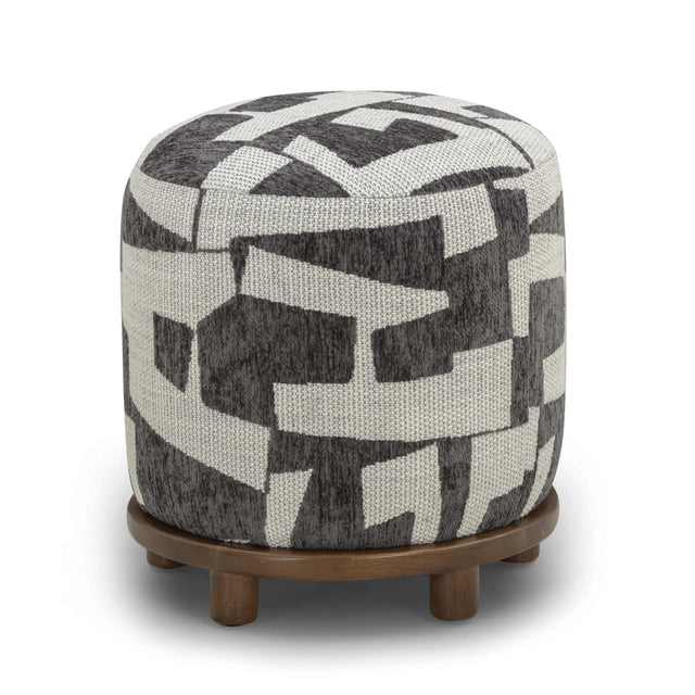 TOV Bisou Black Jacquard Ottoman