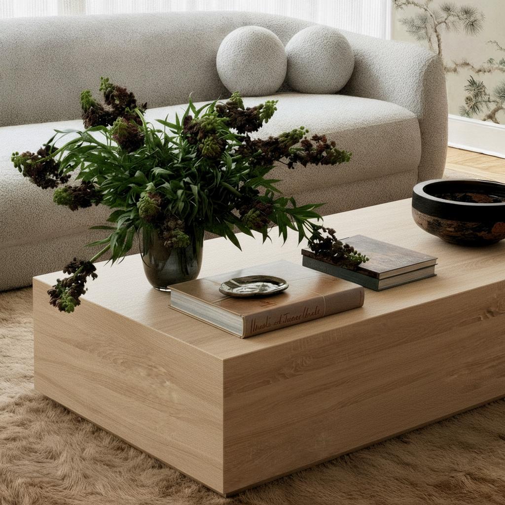 TOV Romy in Faux Wood Coffee Table