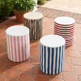 TOV Tempest Ceramic Table in Black Stripes