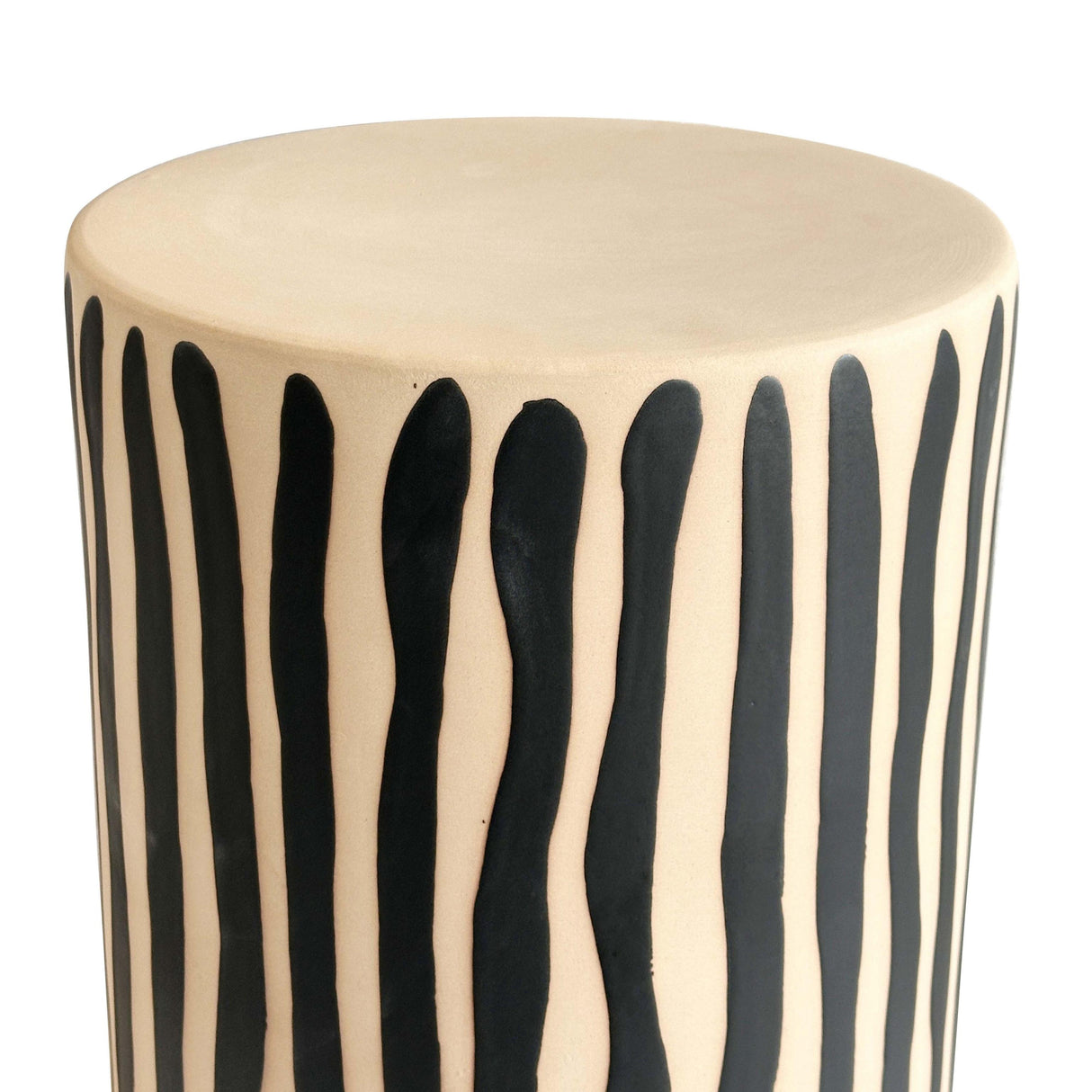 TOV Tempest Ceramic Table in Black Stripes