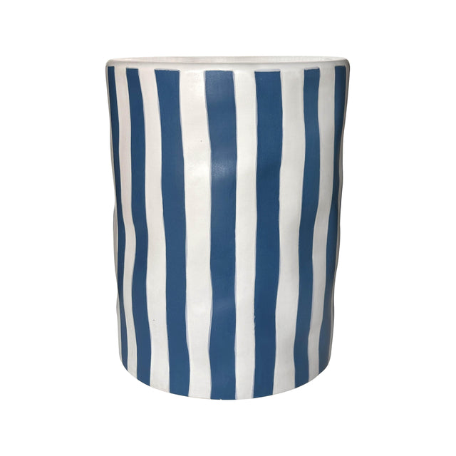 TOV Tempest Ceramic Table in Blue Stripes
