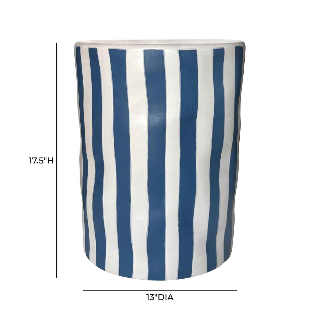 TOV Tempest Ceramic Table in Blue Stripes