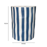 TOV Tempest Ceramic Table in Blue Stripes