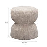TOV Tomlin Beige Gaming Ruched Ottoman
