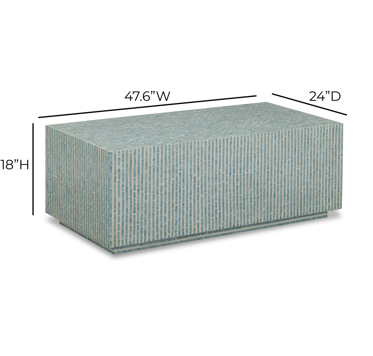 TOV Earl Light Blue Capiz Shell Coffee Table