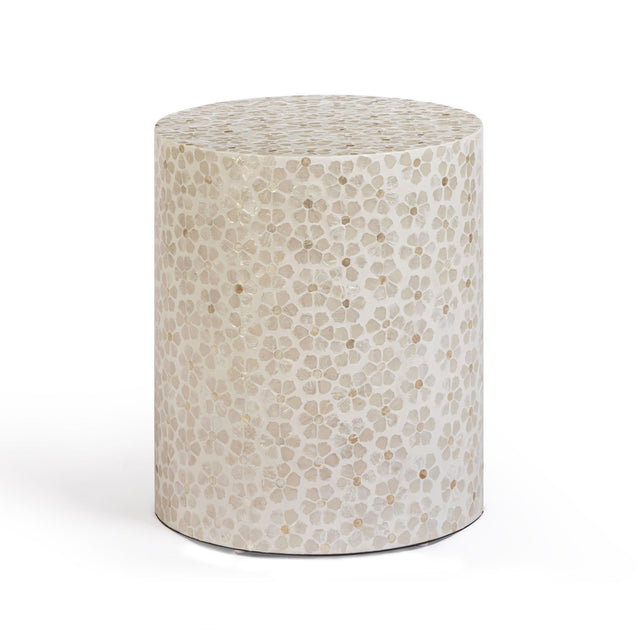 TOV Lorna Stool in Pearl Petal Capiz Shell Motif