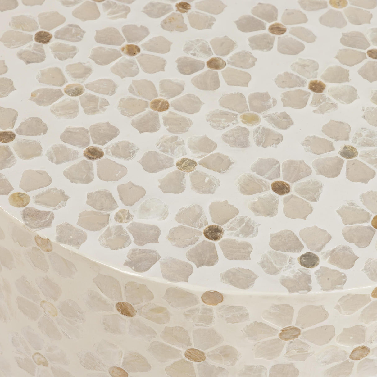 TOV Lorna Stool in Pearl Petal Capiz Shell Motif
