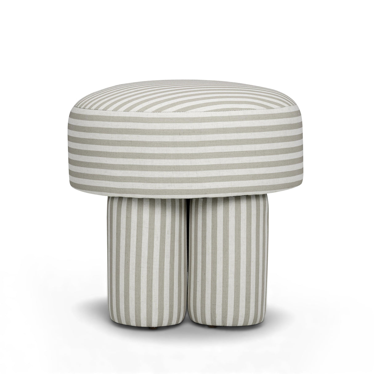TOV Masha Khaki Striped Linen Stool