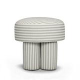 TOV Masha Khaki Striped Linen Stool