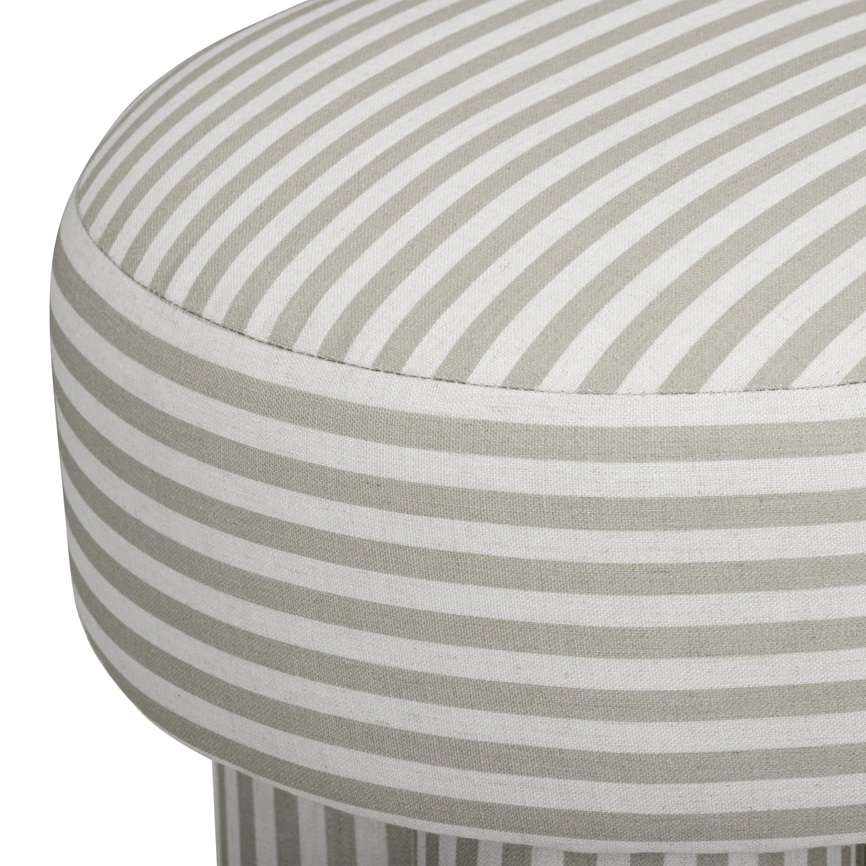TOV Masha Khaki Striped Linen Stool