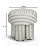 TOV Masha Khaki Striped Linen Stool