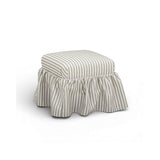 TOV Gertrude Striped Khaki Linen Ottoman