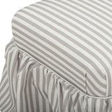 TOV Gertrude Striped Khaki Linen Ottoman