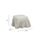 TOV Gertrude Striped Khaki Linen Ottoman