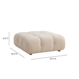 TOV Calliope Cream Performance Velvet Modular Ottoman