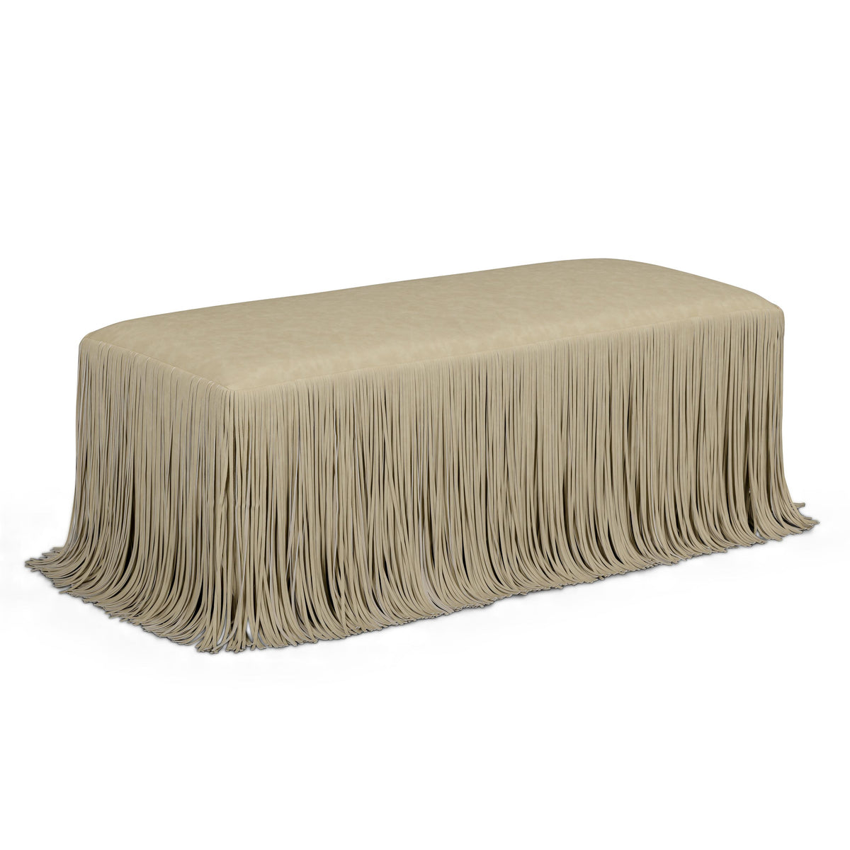 TOV Shag Me Distressed Tan Performance Vegan Leather Bench
