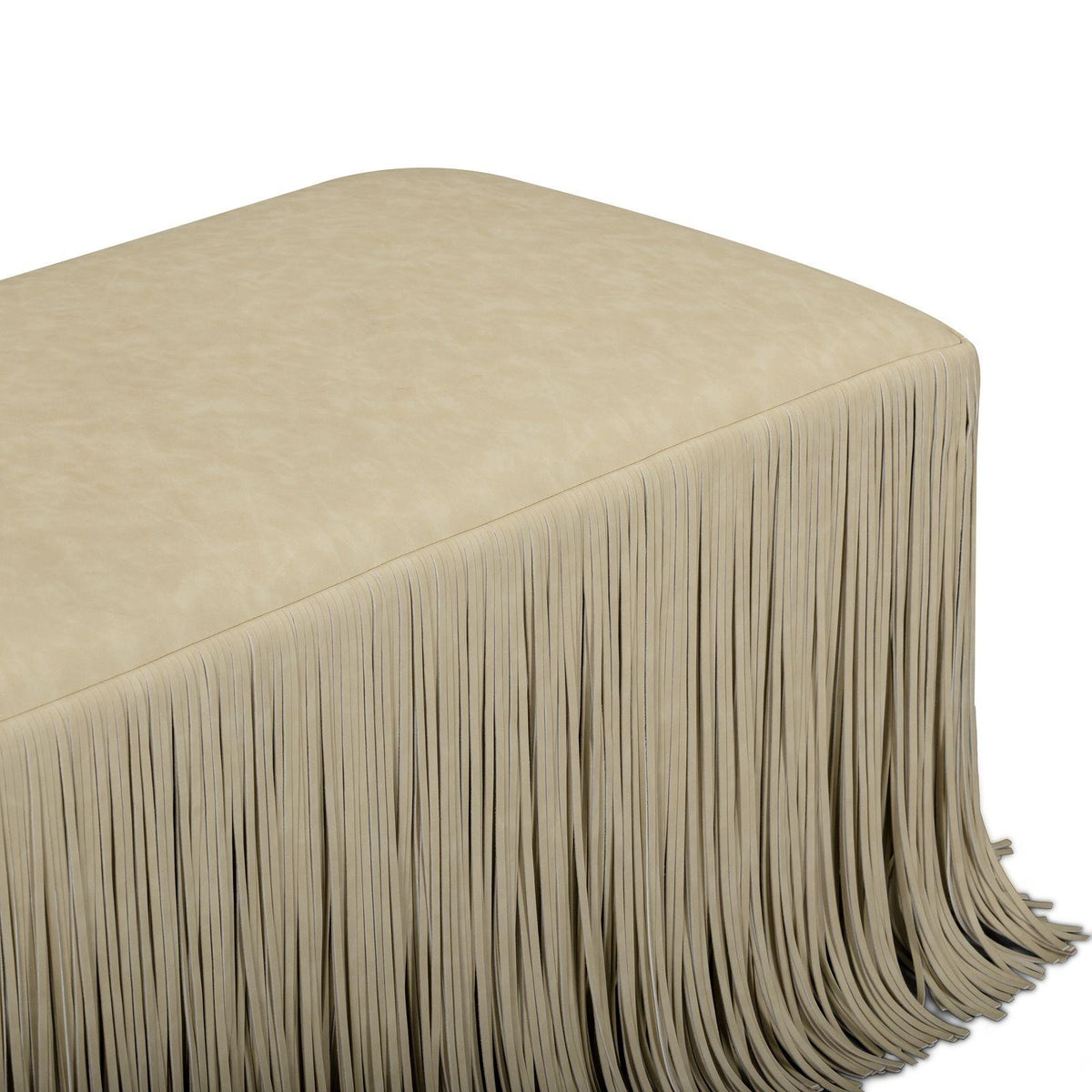 TOV Shag Me Distressed Tan Performance Vegan Leather Bench