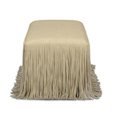 TOV Shag Me Distressed Tan Performance Vegan Leather Bench