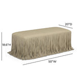TOV Shag Me Distressed Tan Performance Vegan Leather Bench