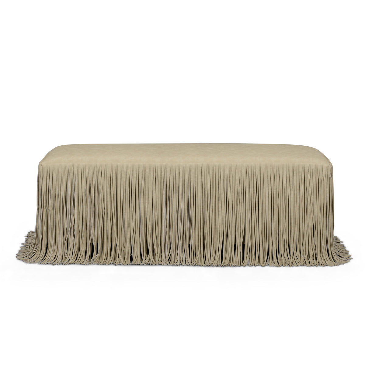 TOV Shag Me Distressed Tan Performance Vegan Leather Bench