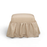 TOV Gertrude Yellow Gingham Linen Ottoman