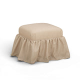 TOV Gertrude Yellow Gingham Linen Ottoman