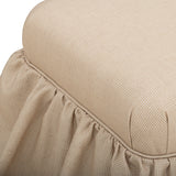 TOV Gertrude Yellow Gingham Linen Ottoman