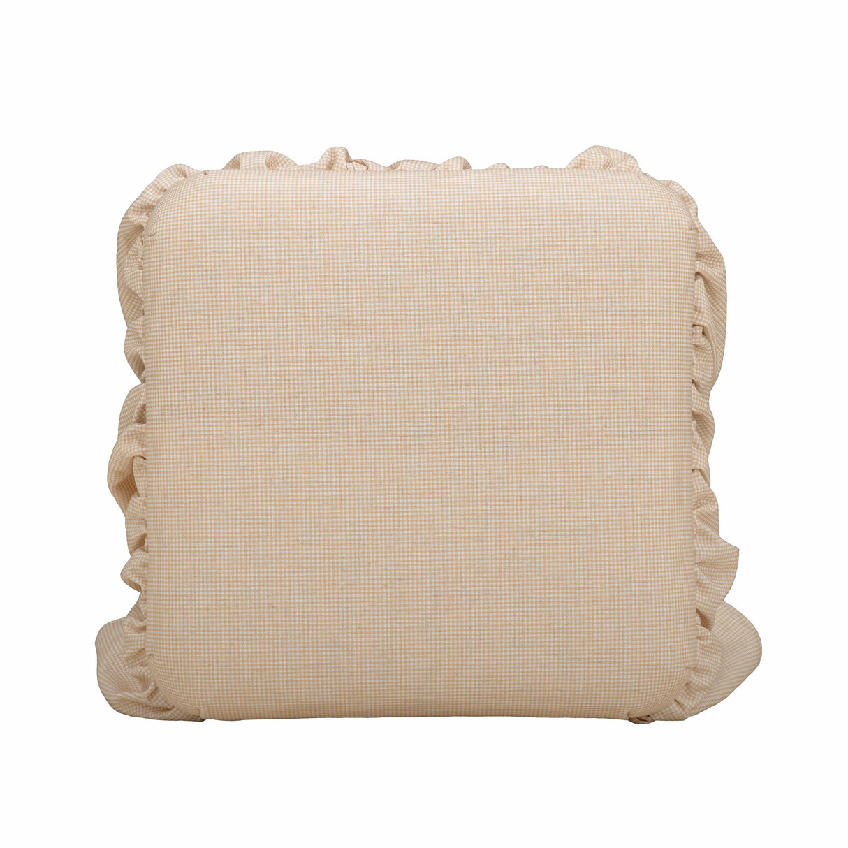 TOV Gertrude Yellow Gingham Linen Ottoman