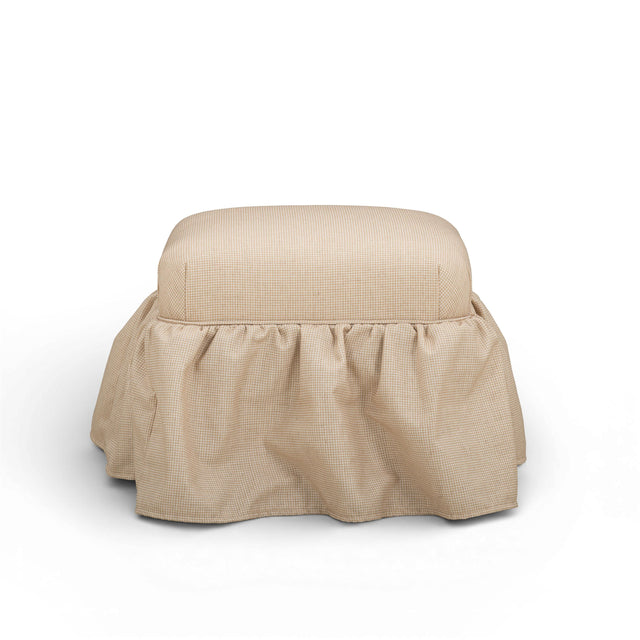 TOV Gertrude Yellow Gingham Linen Ottoman