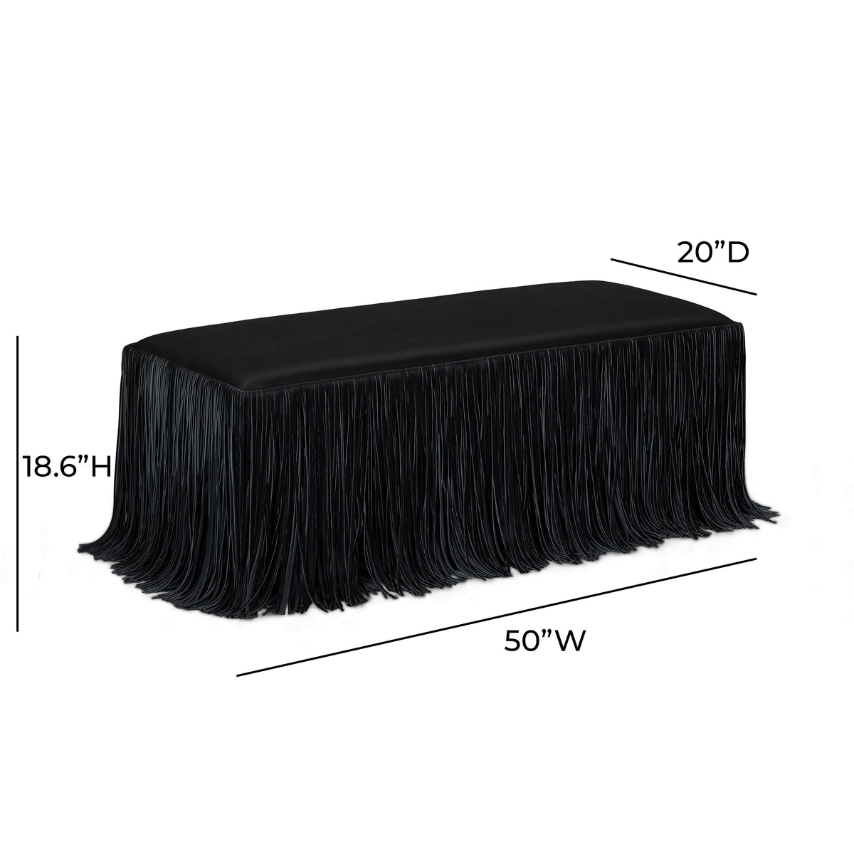 TOV Shag Me Black Performance Vegan Leather Bench