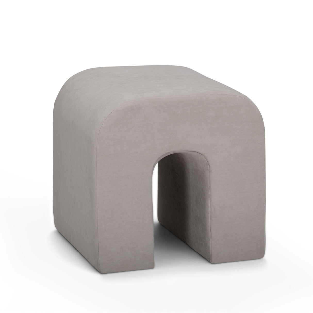 TOV Desi Taupe Velvet Ottoman