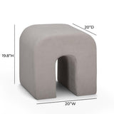 TOV Desi Taupe Velvet Ottoman
