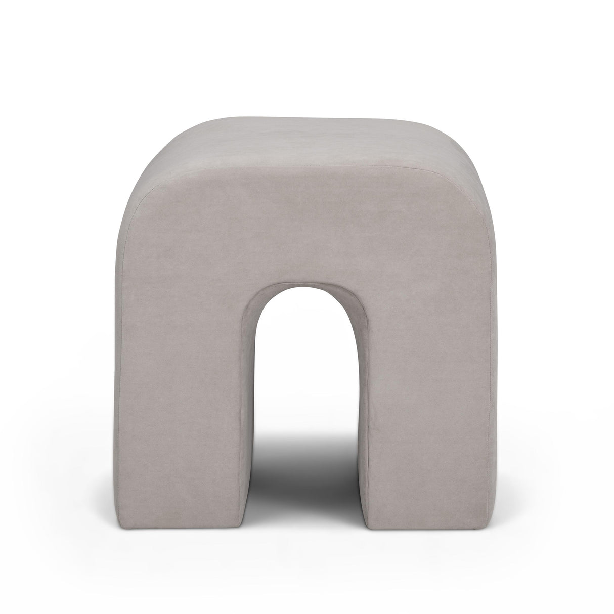 TOV Desi Taupe Velvet Ottoman