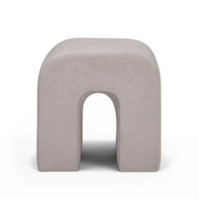 TOV Desi Taupe Velvet Ottoman
